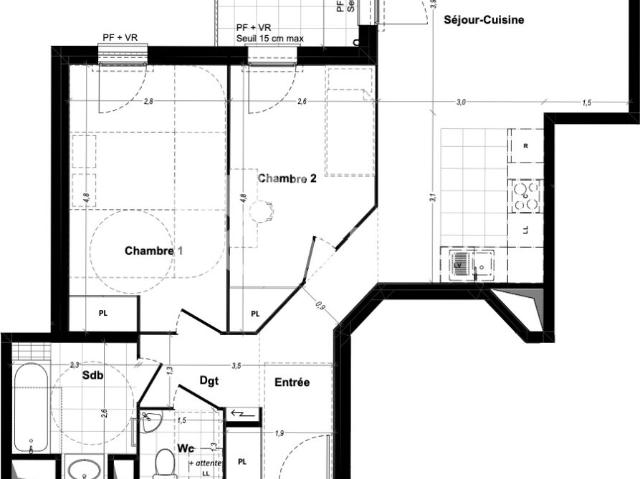 Appartement Aubervilliers 3 pièce s 67.00 m2