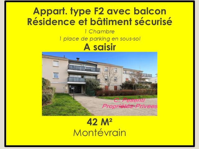 Appartement avec balcon Montevrain 2 pièce s 42 m2