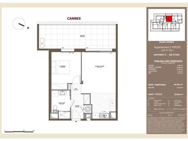 Appartement avec terrasse et piscine, à deux pas de la rue d. 45m² Cannes