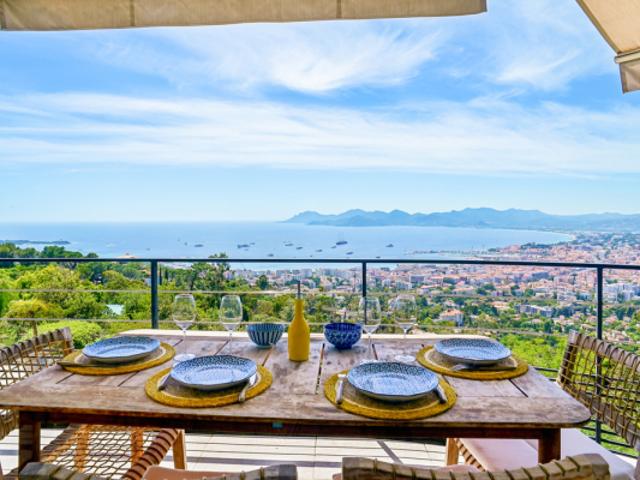 Appartement avec vue mer panoramique, calme et prestige sur la C