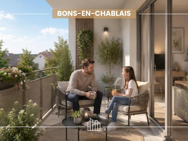 Appartement Bons en Chablais 2 pièces DOMAINE LOUNA PROX ÉCOLES
