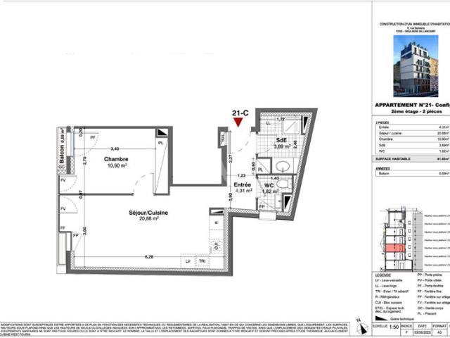 Appartement Boulogne Billancourt 2 pièce s 41.80 m2