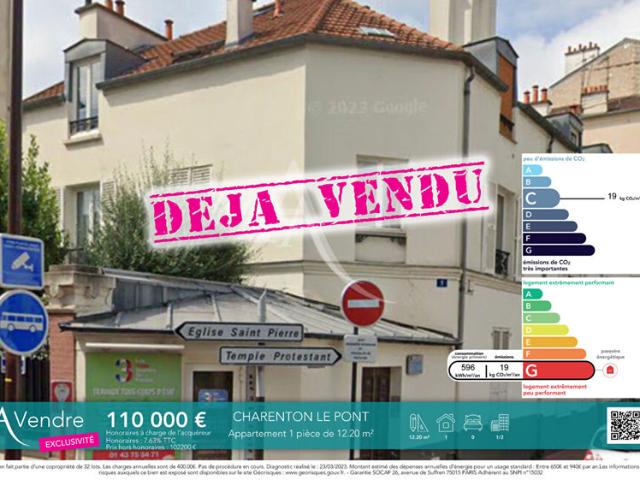 Appartement Charenton Le Pont 1 pièce de 12,11m²