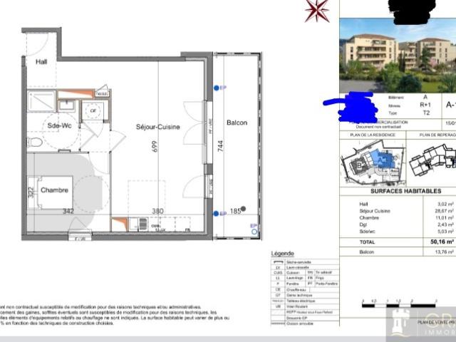 appartement dans résidence Neuve Toulon OUEST