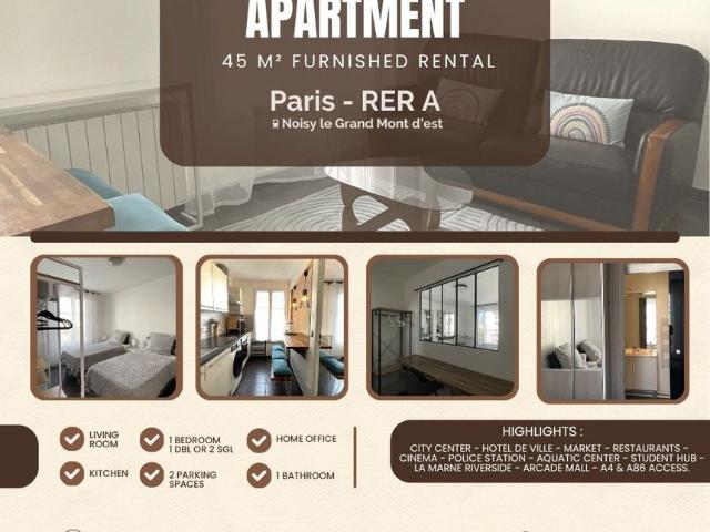 Appartement de 45m2 à louer sur Noisy le Grand