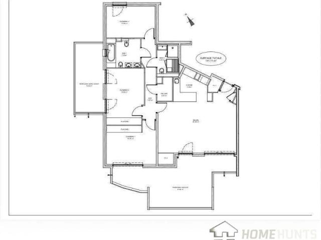 Appartement de 108 m2 avec 3 chambres dans une résidence con. 108m² Eze
