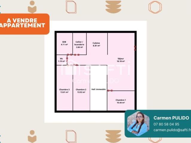 Appartement de type T4 en rez de chaussée: proche de toutes les commodités à pieds