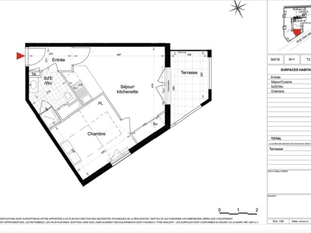 Appartement de deux pièces avec terrasse et parking LOI PIN