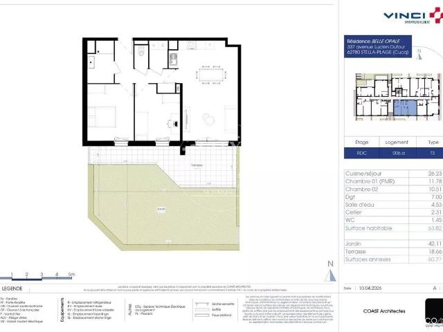Appartement de luxe de 2 chambres en vente à Stella Plage, France