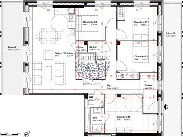 Appartement de prestige de 101 m2 en vente Ferney Voltaire, Auvergne Rhône Alpes