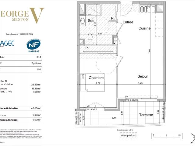 Appartement deux pièces en cours de réalisation – Programme George V, centre de Menton