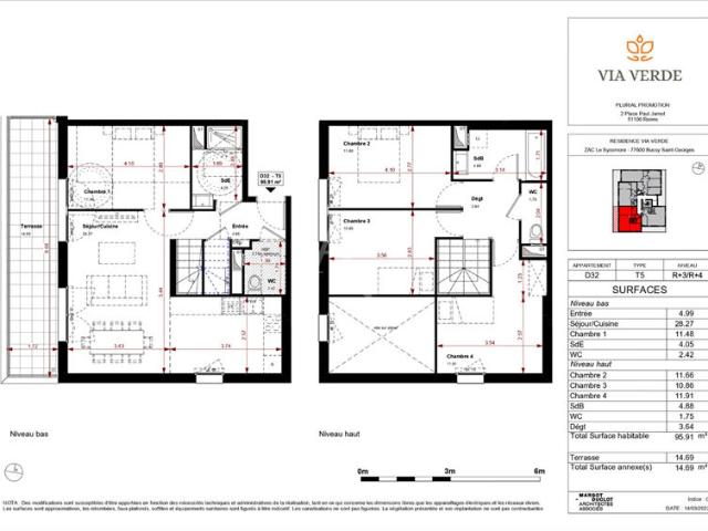 Appartement Duplex 5 pièces 95.91 m2