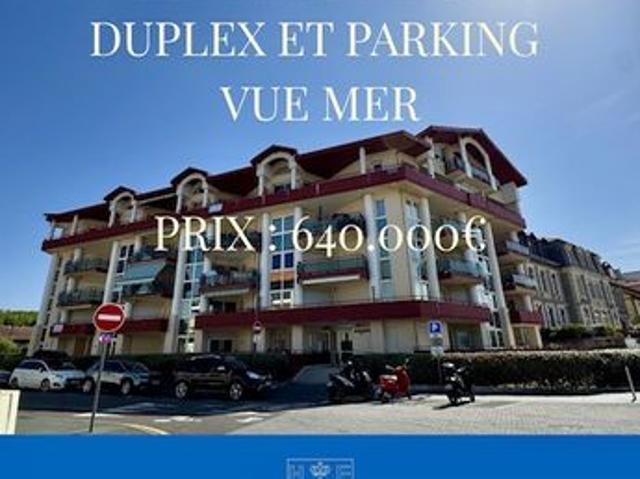 Appartement Duplex T4, 80m2, Front de mer, Place de parking, Hendaye Plage