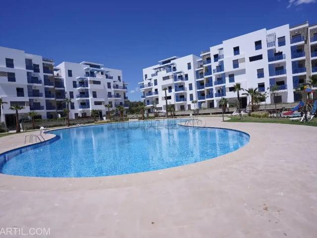 Appartement élégant avec piscine à louer sur la corniche de Martil costa mar