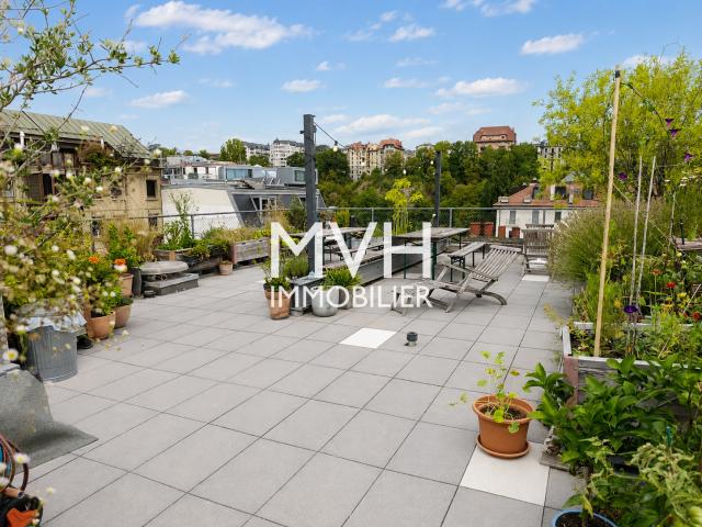 Appartement en attique avec terrasse proche du Rhône
