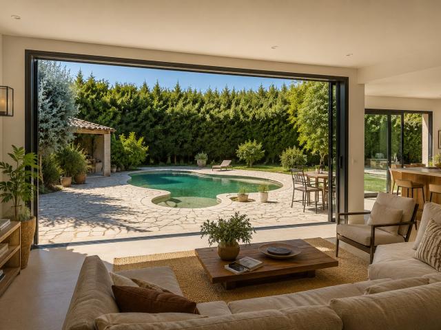 Appartement en rez de jardin avec piscine sur terrain de 913 m2