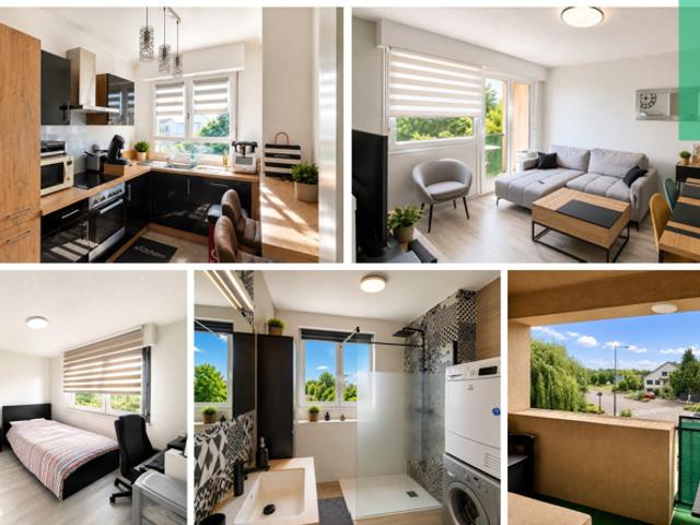 Appartement F2 rénové 50 m2 avec balcon et cave