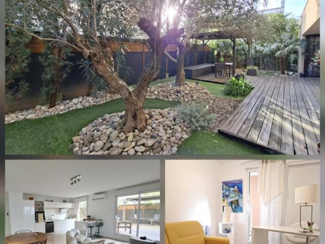 Appartement F4 + jardin + terasses + double box