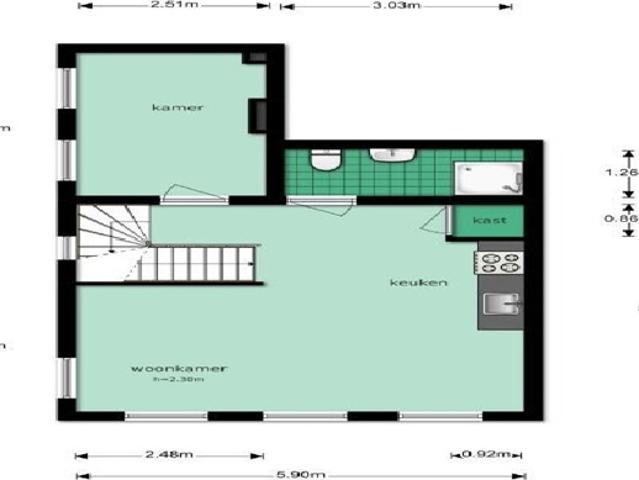 Appartement Lange Scheistraat in Leiden