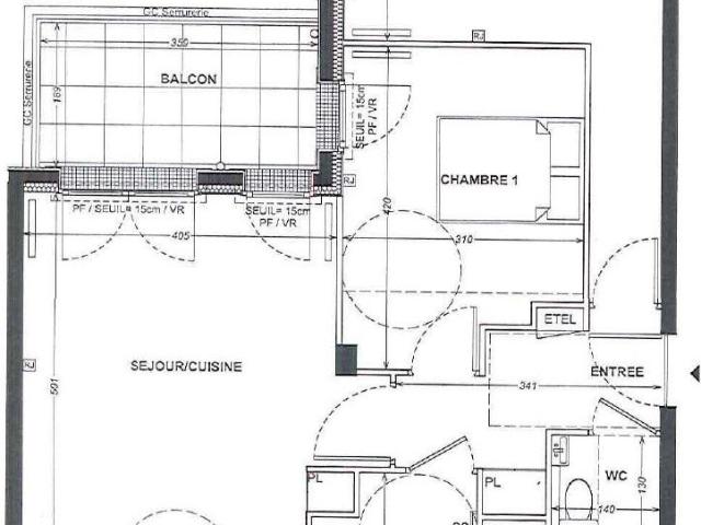 Appartement meublé 3 pièces 62 m²