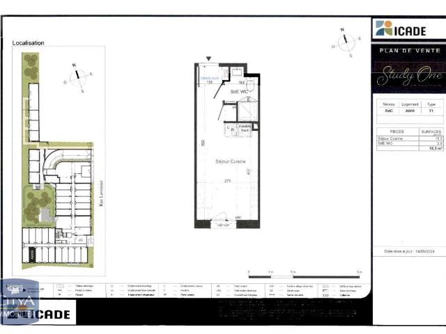 Appartement meublé 1 pièce 18 m²