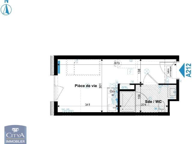 Appartement meublé 1 pièce 19 m²