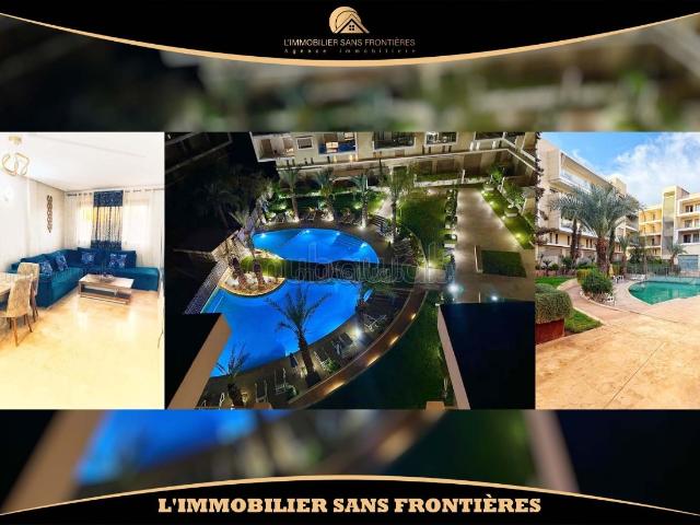 Appartement meublé à louer sur la route de Casablanca, Marrakech – 1er étage en résidence avec piscine
