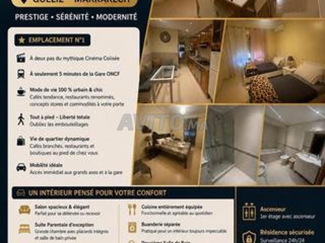 Appartement meublé Guéliz près cinéma Colisée gare train