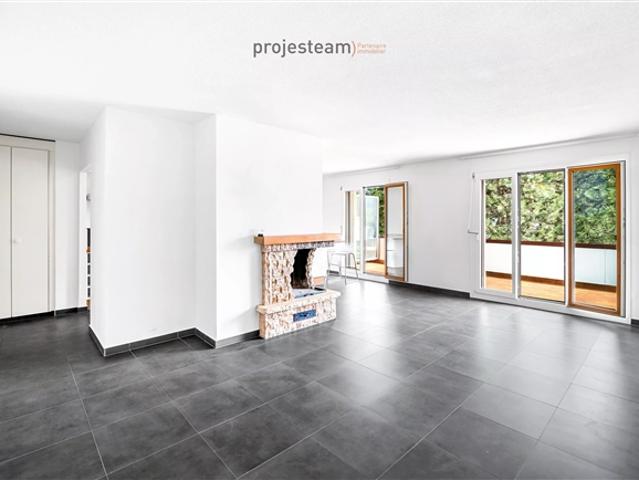 Appartement mit Kamin, renoviert mit großem Südbalkon, in einer grünen und familiären Umgebung