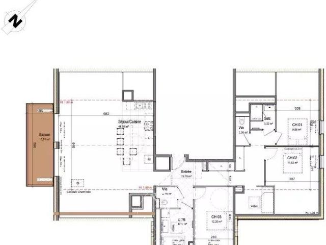 Appartement neuf Montriond école T4+ | 110 m² | Dernier ét. 111m² Morzine Avoriaz