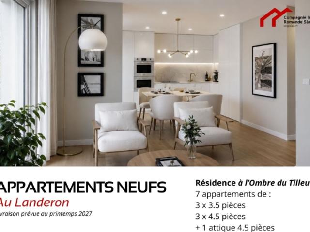 Appartement neuf au Landeron Livraison printemps 2027