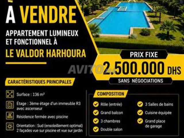 Appartement neuf à vendre 136 m² à Harhoura Valdor