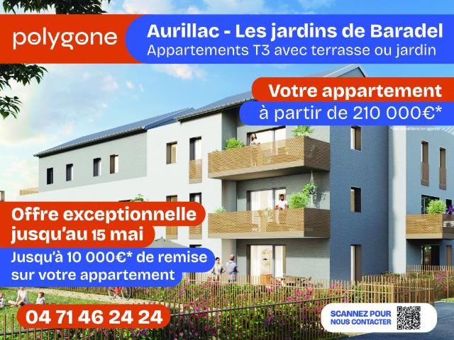 Appartement neuf de 75 m2 avec 2 chambres et terrasse à Baradel