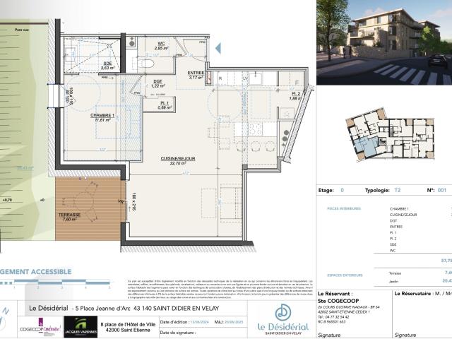 APPARTEMENT NEUF T2 PRÊT À EMMÉNAGER AVEC TERRASSE ET JARDINET / ASCENSEUR CENTRE SAINT DIDIER EN VELAY