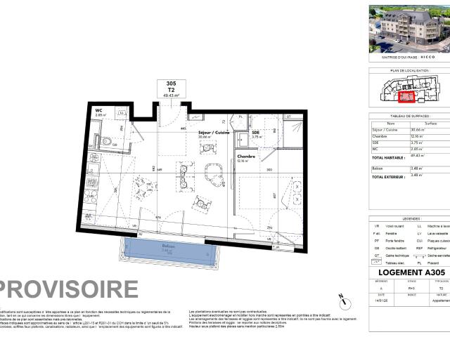 Appartement neuf 2 pièces 49 m²