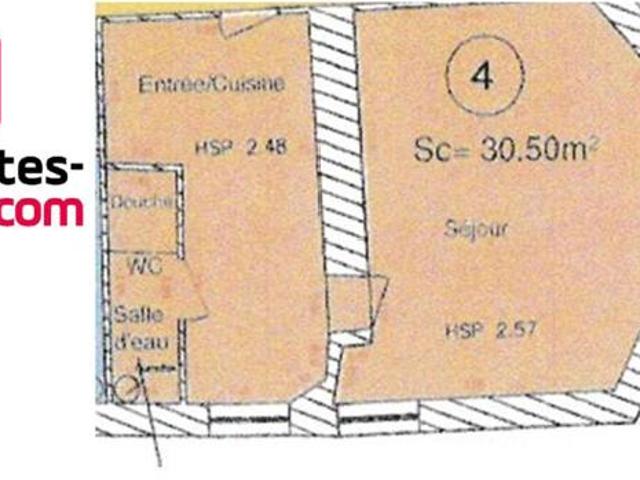 Appartement NONANCOURT centre ville 1 pièce s 30.5 m2 1er étage cuisine séjour séparé 60000 FAI