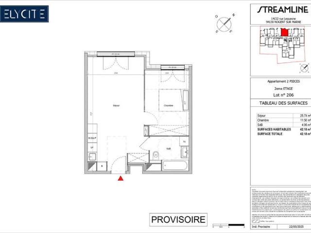 Appartement Nogent Sur Marne 2 pièce s 42.19 m2