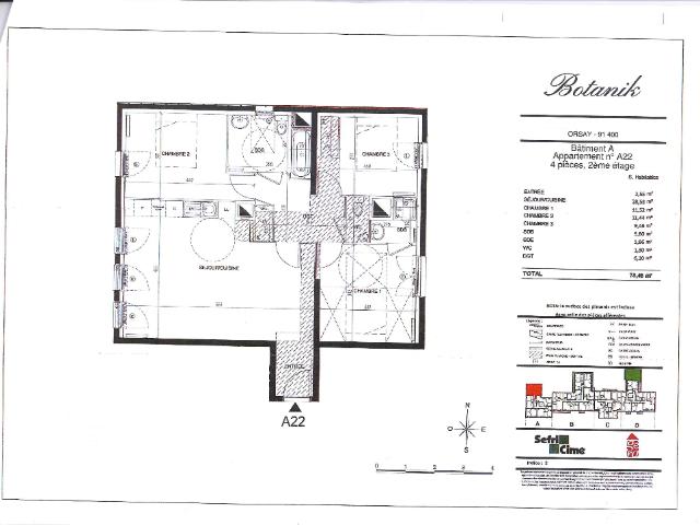 Appartement ORSAY 4 pièce s 78.46 m2