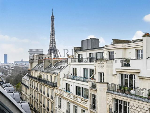 Appartement Paris 16 4 chambres 204 m2 Trocadéro dernier étage vue Tour Eiffel