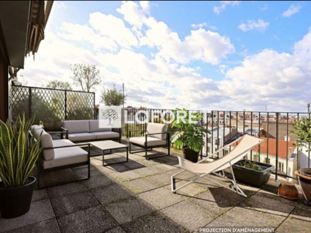 Appartement Paris 2 pièce s 57 m2, 28m² terrasse, 8m² balcon et une place de parking