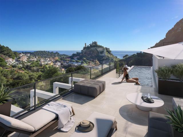 Appartement penthouse de 3 chambres avec vue sur la mer à Ez. 146m² Eze