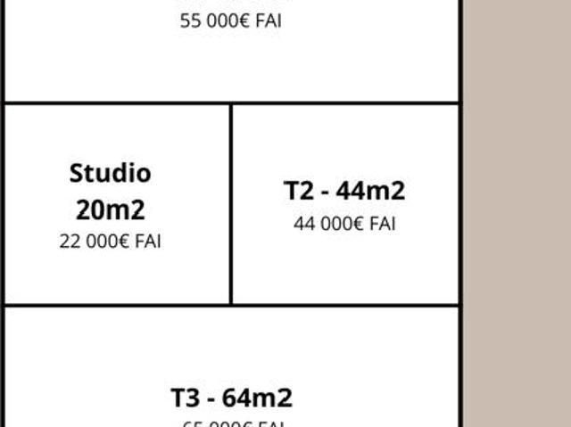 Appartement plateau T2 premier étage