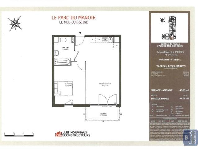 Appartement RDC 45 m2 2 pièces