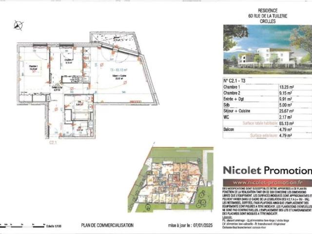 Appartement RDC 65,13 m2