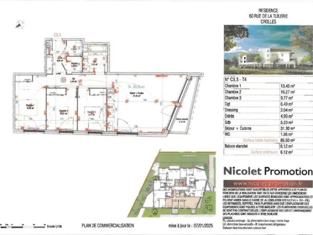 Appartement RDC 85,50 m2