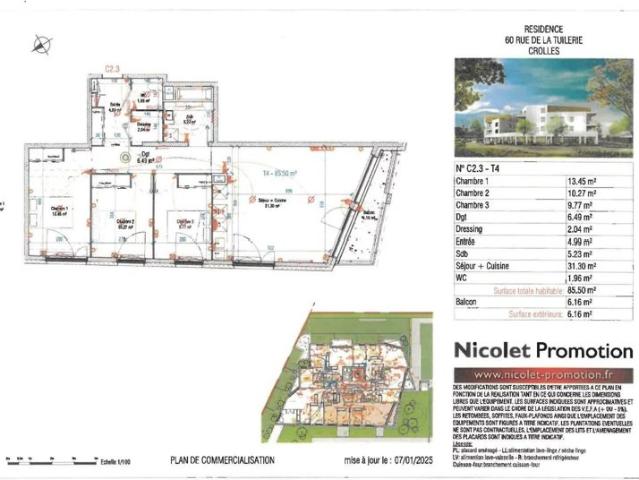 Appartement RDC 85,50 m2