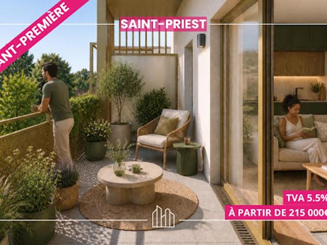 Appartement Saint Priest 3 pièces RÉSIDENCE CHOPIN PROX COMMODITÉS
