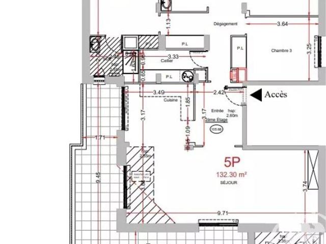Appartement spacieux de 132 m² à Saint Laurent du Var