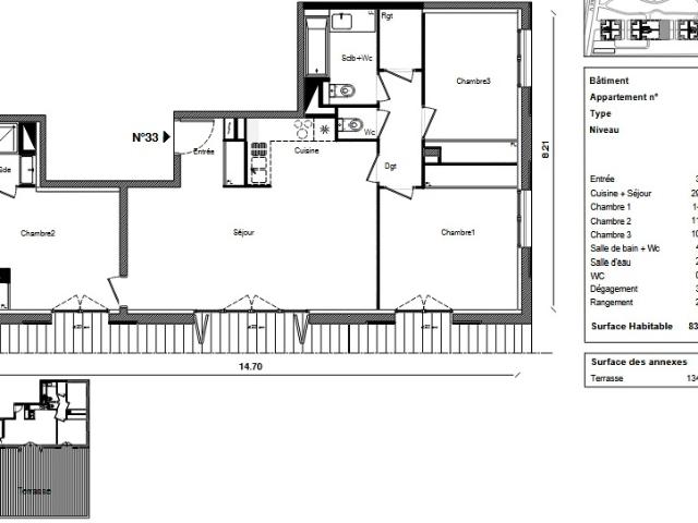 APT4 avec TERRASSE de 134M2