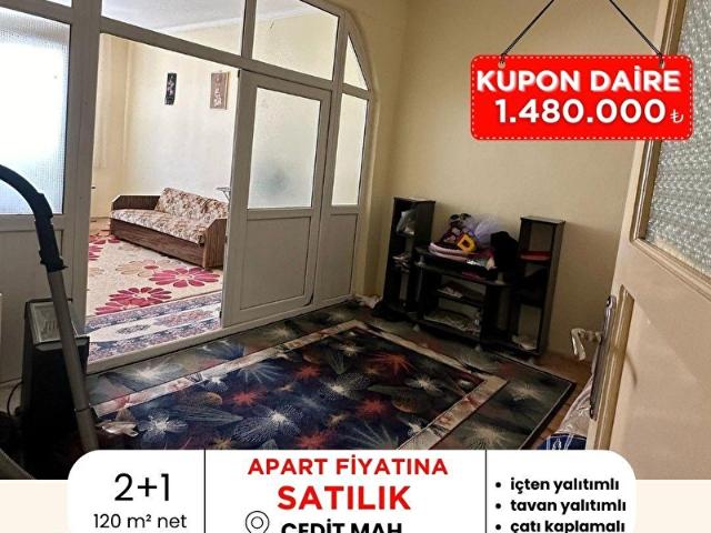 ÇARŞIDA APART FİYATINA SATILIK KUPON DAİRE CEDİT MH